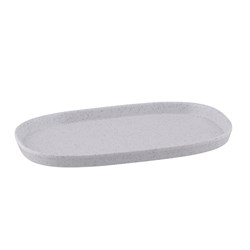 1185084 - MELAMINE RECT TRAY 1/4 SIZE STONE WHT