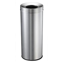Compass Garbage Bin 28L Brushed Stainless Steel Round  With Metal Bin Liner 250X600mm