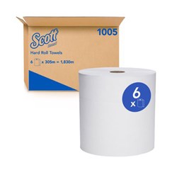 Paper Hand Towel Roll Hard White 1ply 304m 3620309