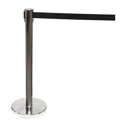 Barrier Post Polished S/S & 2Mt Retract Blk Belt (2)