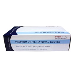 Vinyl Gloves Powdered Clear Large