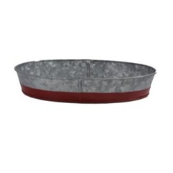 CONEY ISL OVAL TRAY DIPPED RED 270X190X45MM