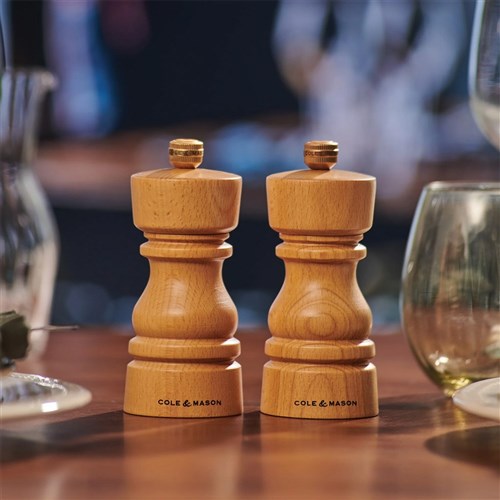 130mm Natural Beech Pepper Mill