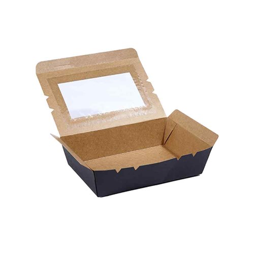 Window Lunch Box Medium Black 180x120x50mm