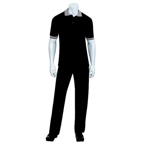 5496201 - Traditional Polo Shirt with Check Black Large