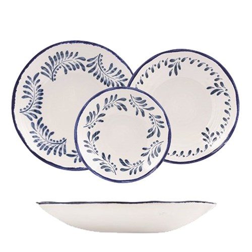  ZF100772 - Mediterranean Coupe Bowls White & Blue