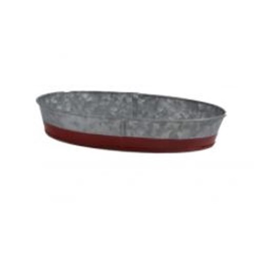 Tray Oval Dipped Red Galvanised 240X160x45mm (6)