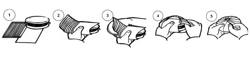 steps on how to wrap burgers with pleatpak