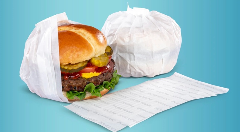 burger wrapped in pleatpak