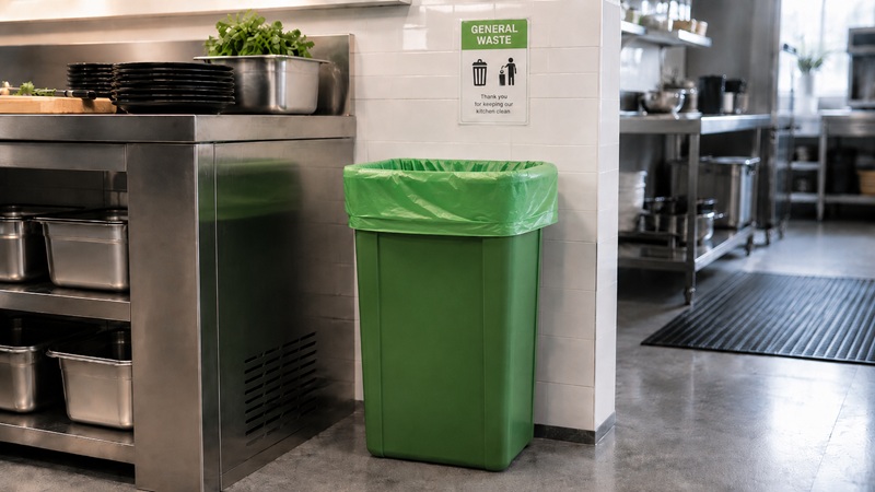 earth essentials tidy green bag in the svelte slim bin
