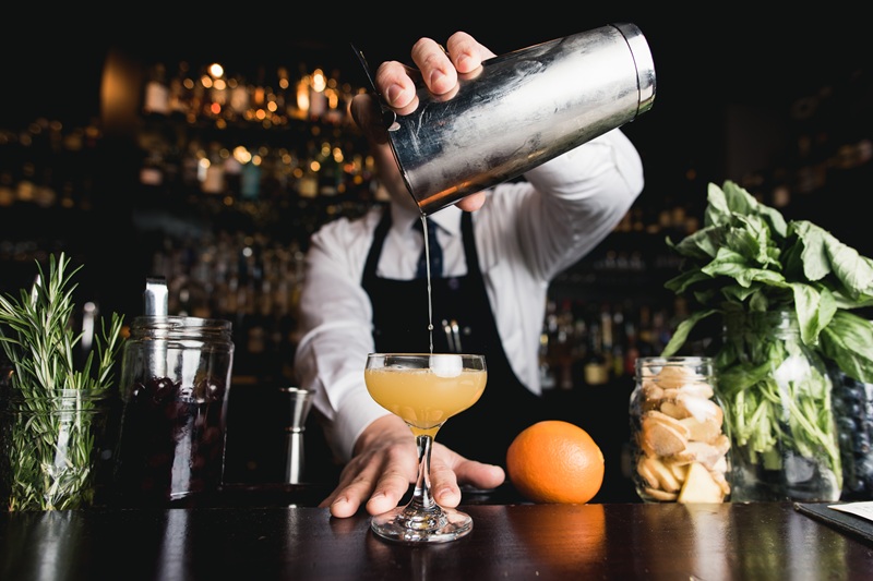 bartender pouring a drink